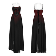 Sleek Gothic Long Dress with Adjustable Straps - image 3