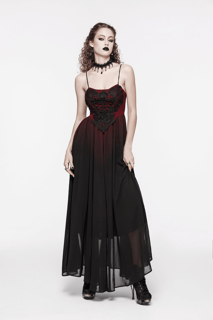 Sleek Gothic Long Dress with Adjustable Straps - image 15