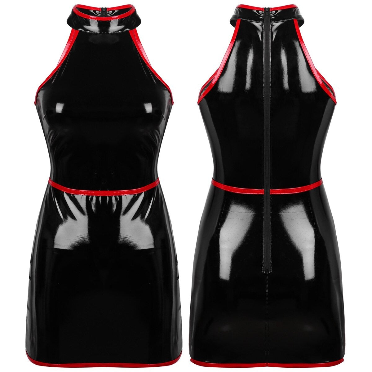 Slim Fit Bodycon Dress for Pole Dance / Women's Wetlook Sleeveless Dress in Alternative Apparel - image 4