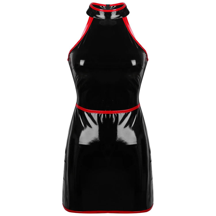 Slim Fit Bodycon Dress for Pole Dance / Women's Wetlook Sleeveless Dress in Alternative Apparel - image 5