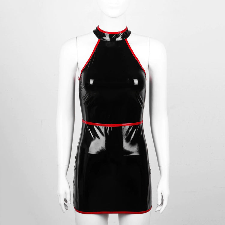 Slim Fit Bodycon Dress for Pole Dance / Women's Wetlook Sleeveless Dress in Alternative Apparel - image 13