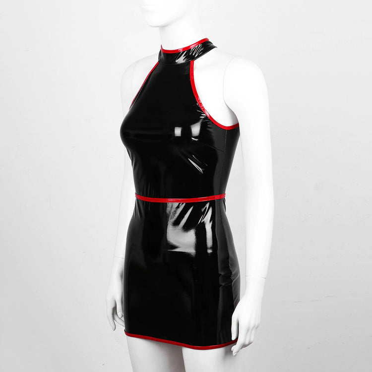 Slim Fit Bodycon Dress for Pole Dance / Women's Wetlook Sleeveless Dress in Alternative Apparel - image 12