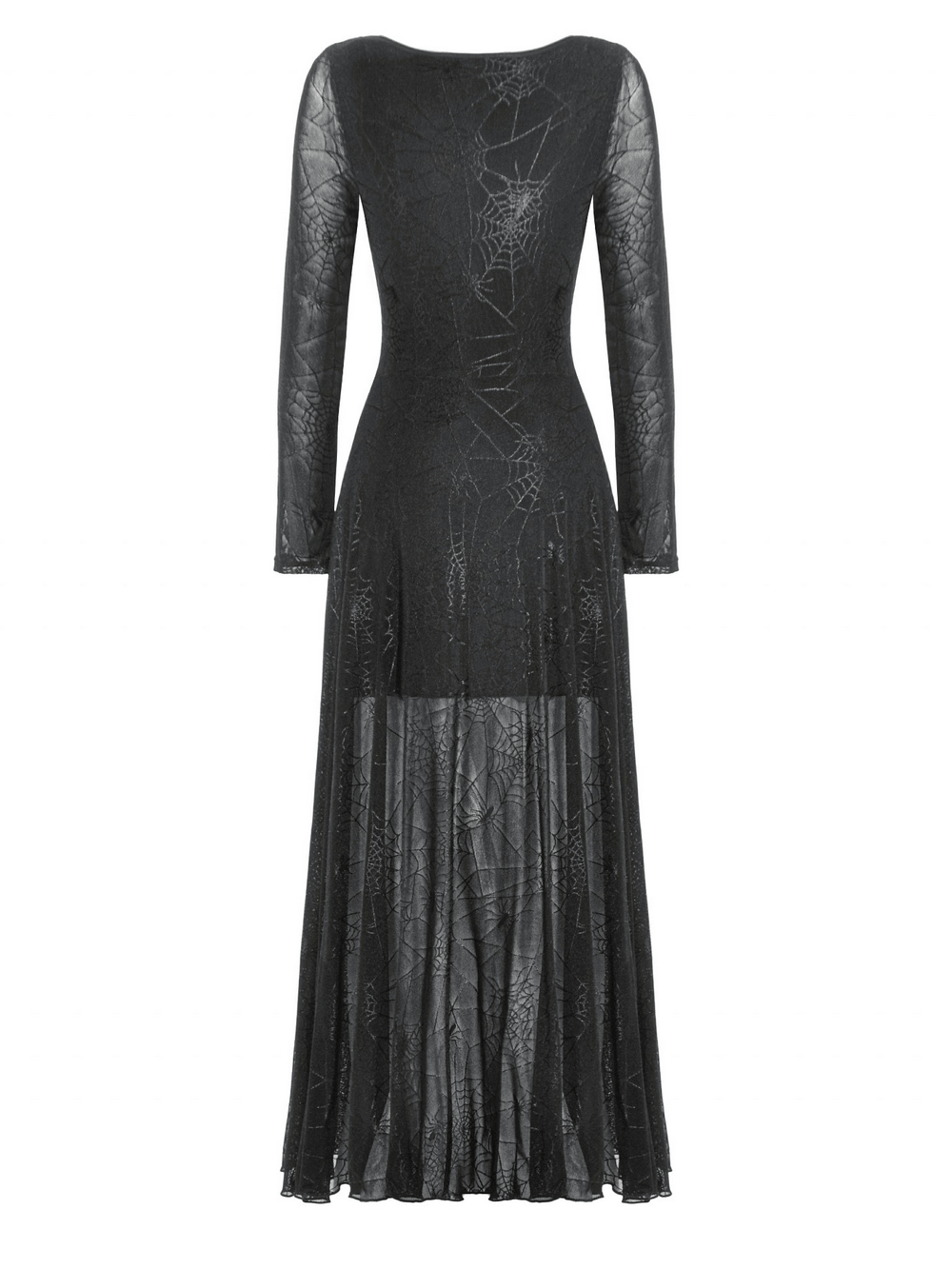 Spiderweb Lace-Up Dress with Sheer Sleeves and Straps - image 5