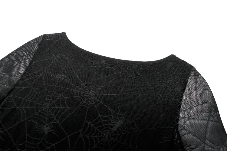 Spiderweb Lace-Up Dress with Sheer Sleeves and Straps - image 8