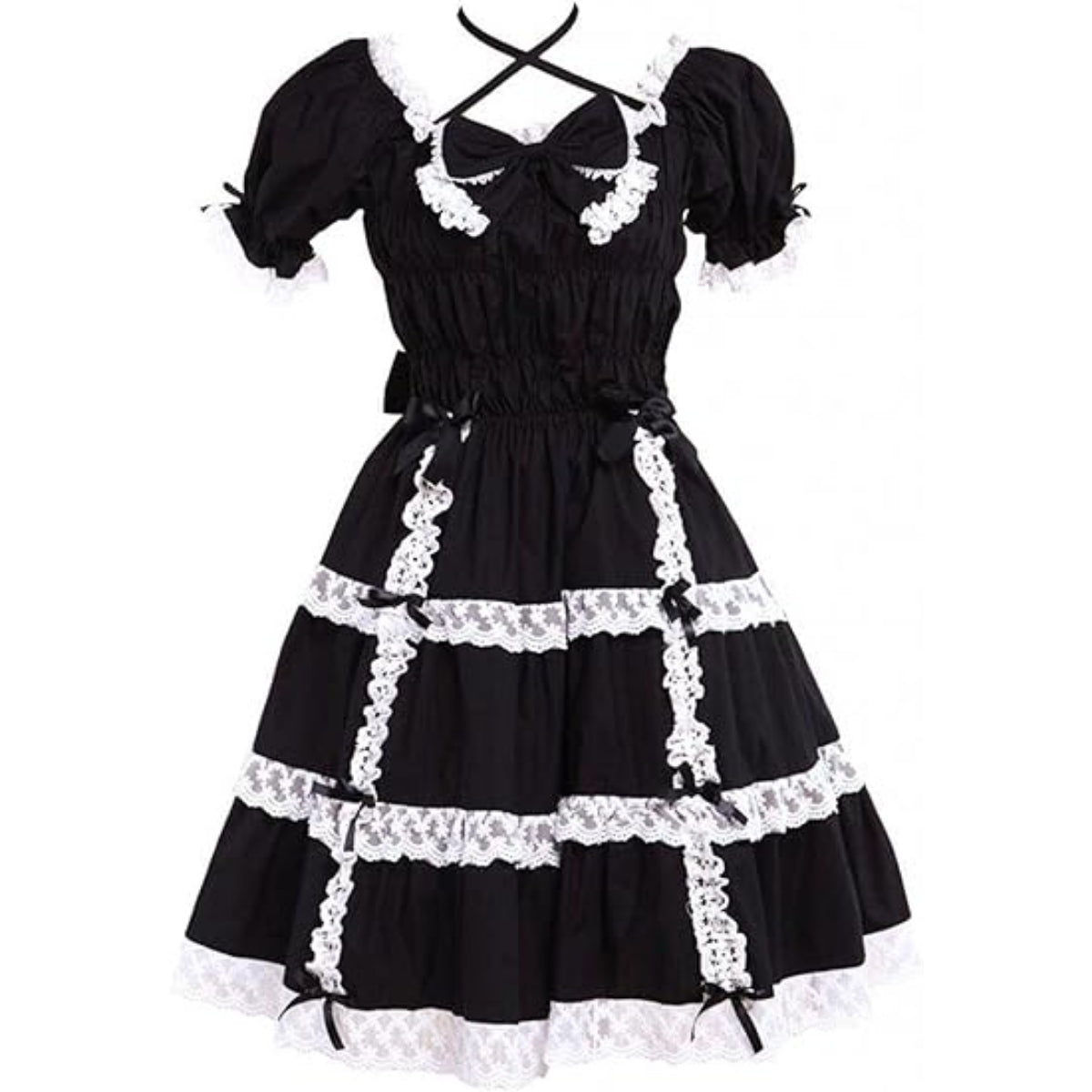 Classic Traditional Short Sleeve Cotton Lolita Dress 商品画像