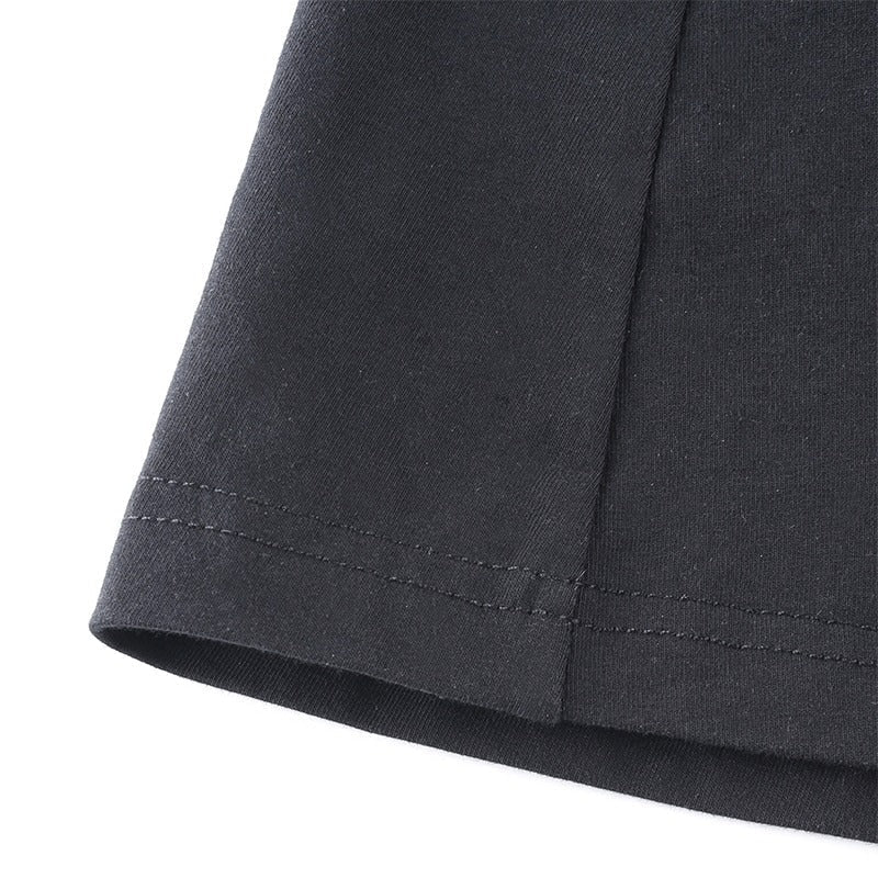 Square Neck Elegant Black Dress / Side Split Short Sleeves Casual Dress / Female Gothic Dresses - image 9