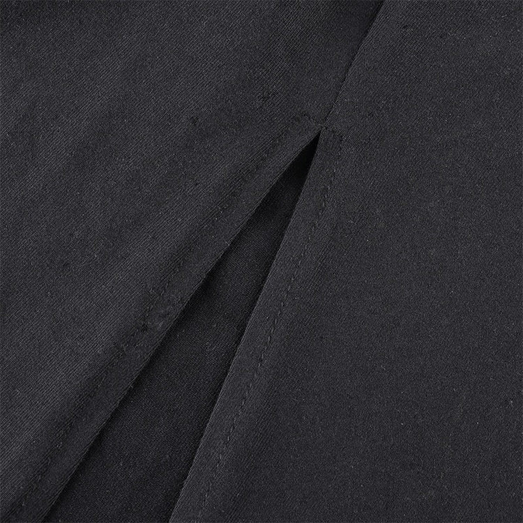 Square Neck Elegant Black Dress / Side Split Short Sleeves Casual Dress / Female Gothic Dresses - image 10