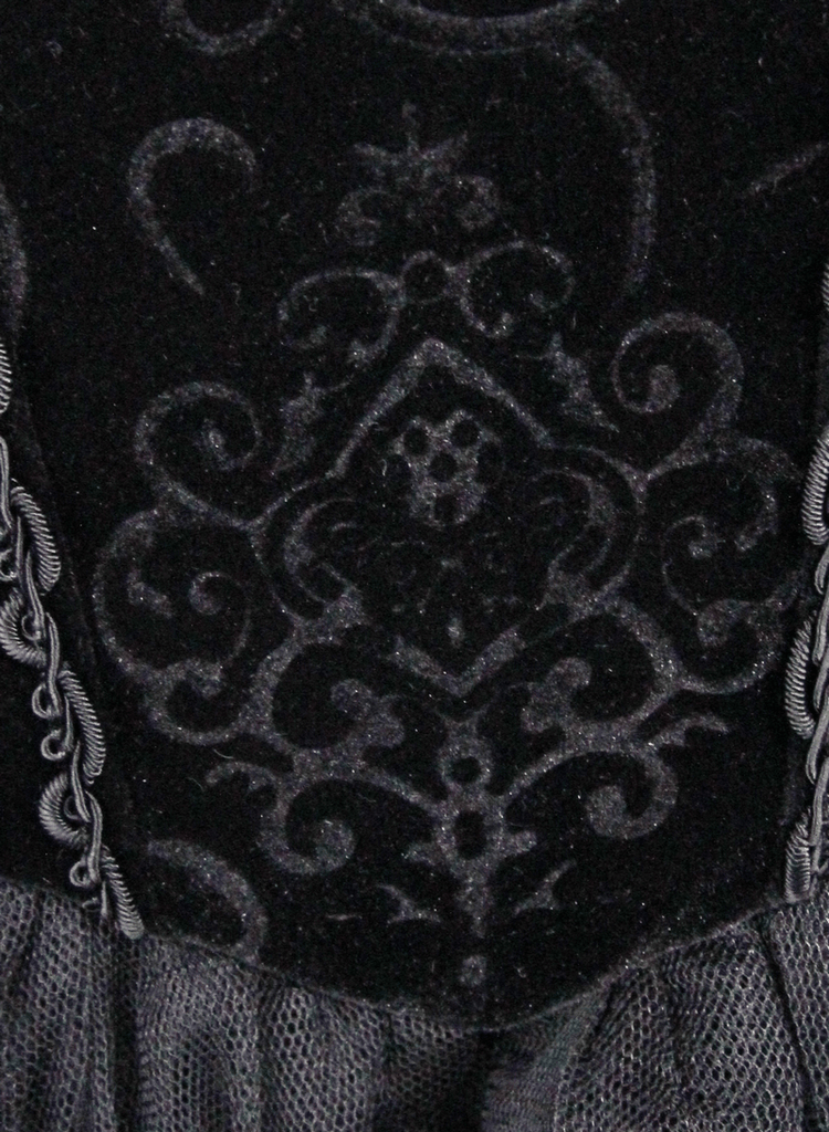 Strapless Dress With Lace Train / Gothic Asymmetry Hem Dress with Feathers - image 16