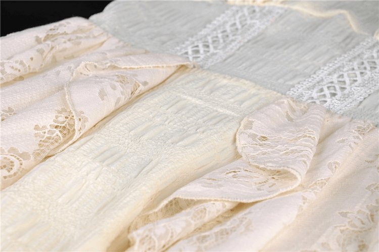 Steampunk Victorian Off-Shoulder Short Sleeves Lace Dress - image 8