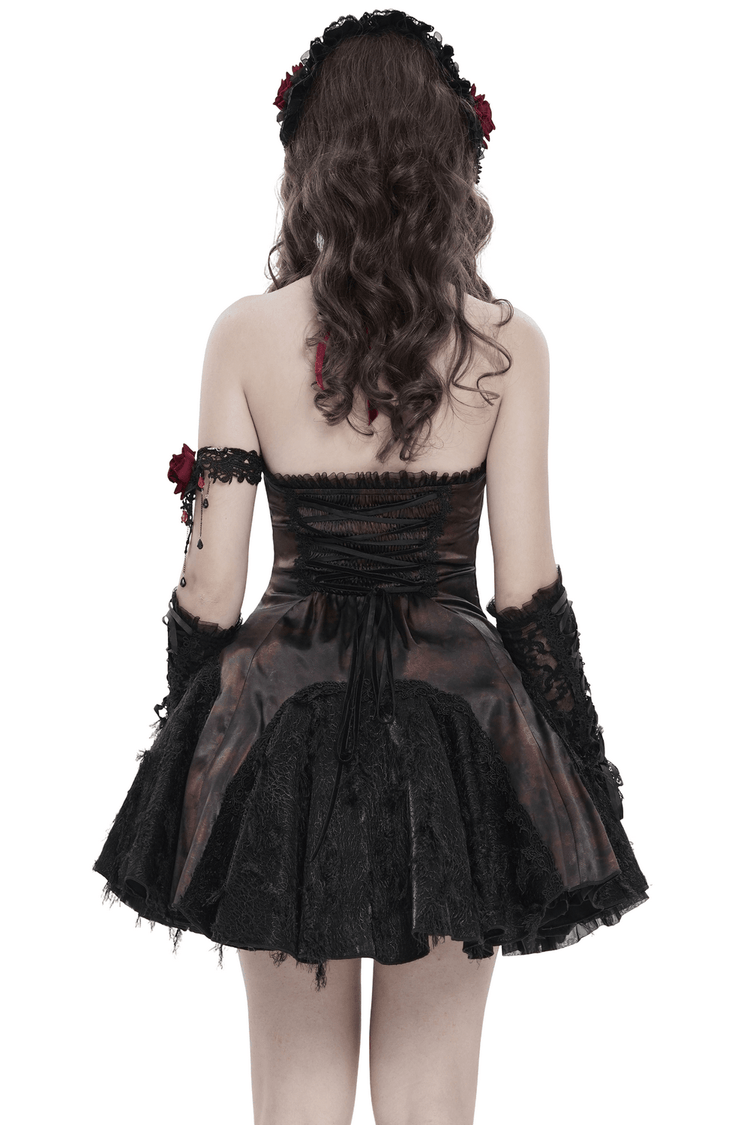 Striking Women's Halter Mini Dress with Corset Lacing Detail - image 2