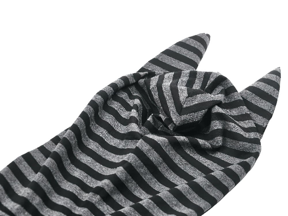 Striped Gothic Hooded Dress with Skull and Heart Detail - image 7
