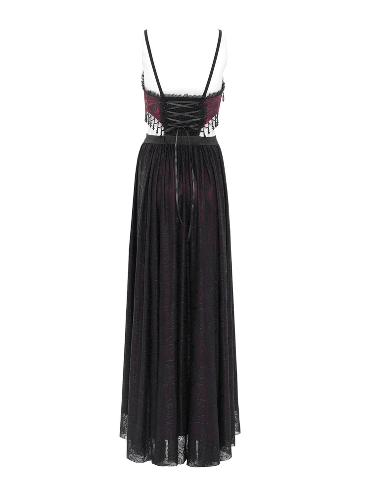 Stunning Gothic Floral Corset Dress with Lace Detailing - image 6