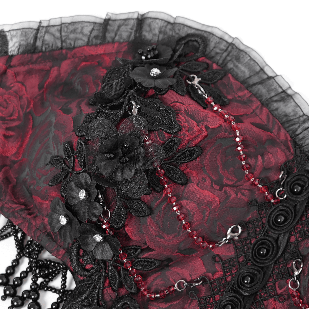 Stunning Gothic Floral Corset Dress with Lace Detailing - image 8