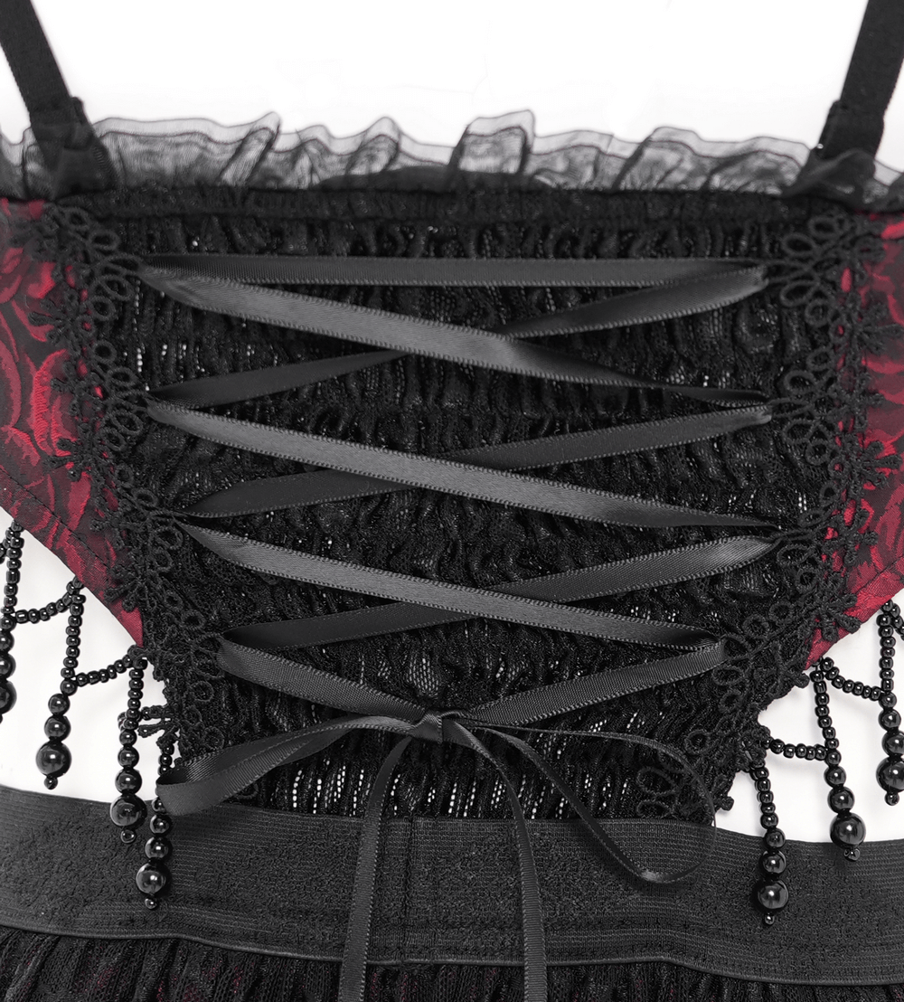 Stunning Gothic Floral Corset Dress with Lace Detailing - image 11