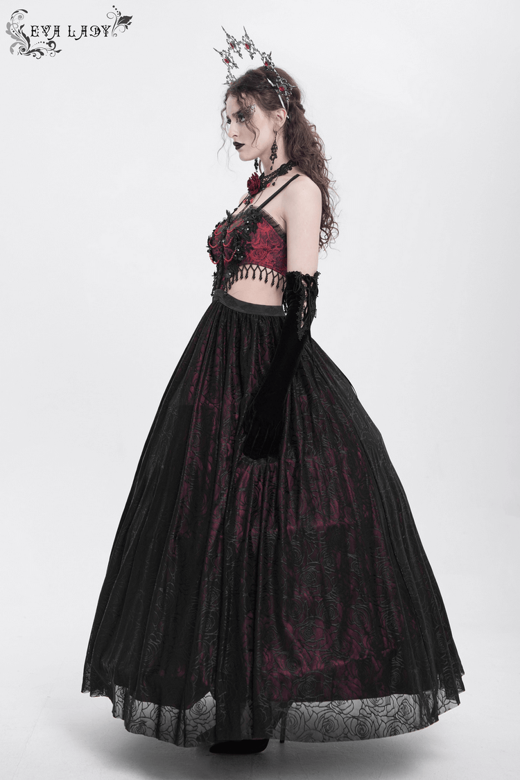 Stunning Gothic Floral Corset Dress with Lace Detailing - image 16