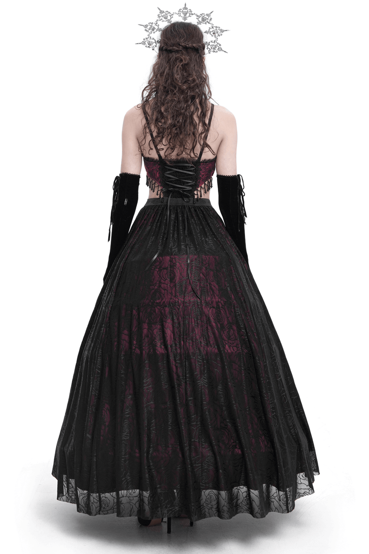 Stunning Gothic Floral Corset Dress with Lace Detailing - image 2