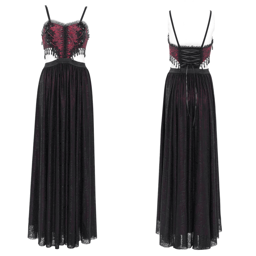 Stunning Gothic Floral Corset Dress with Lace Detailing - image 3