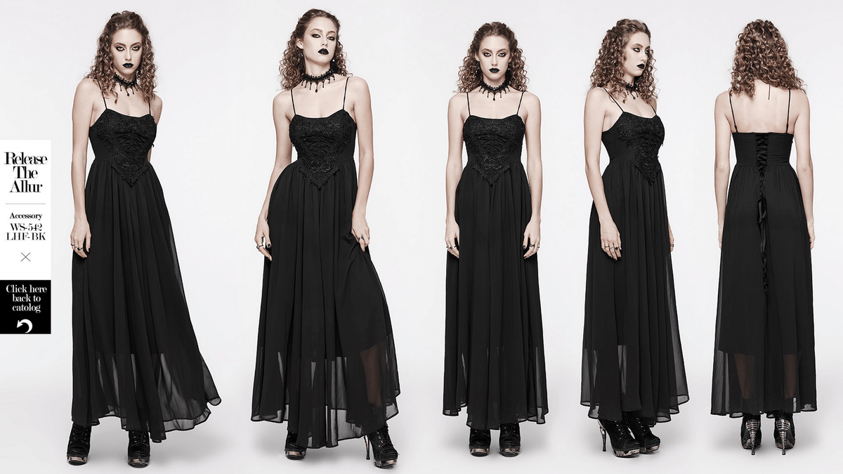 Stunning Women's Black Long Dress with Adjustable Straps - image 17
