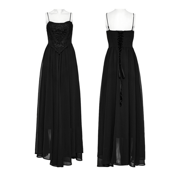 Stunning Women's Black Long Dress with Adjustable Straps - image 3