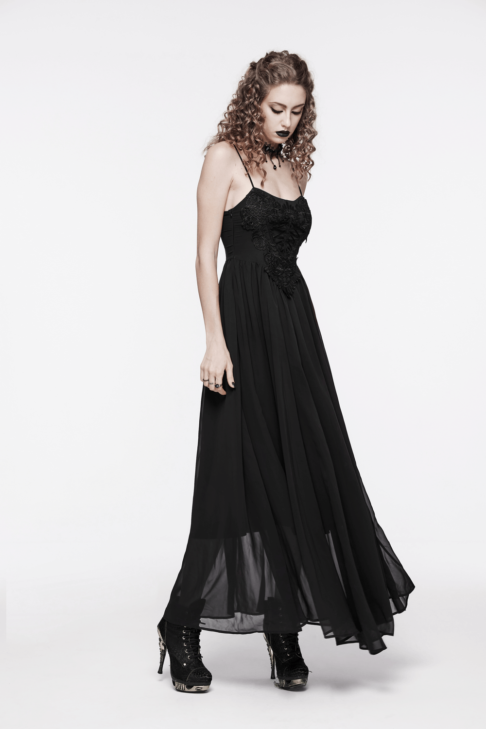 Stunning Women's Black Long Dress with Adjustable Straps - image 15