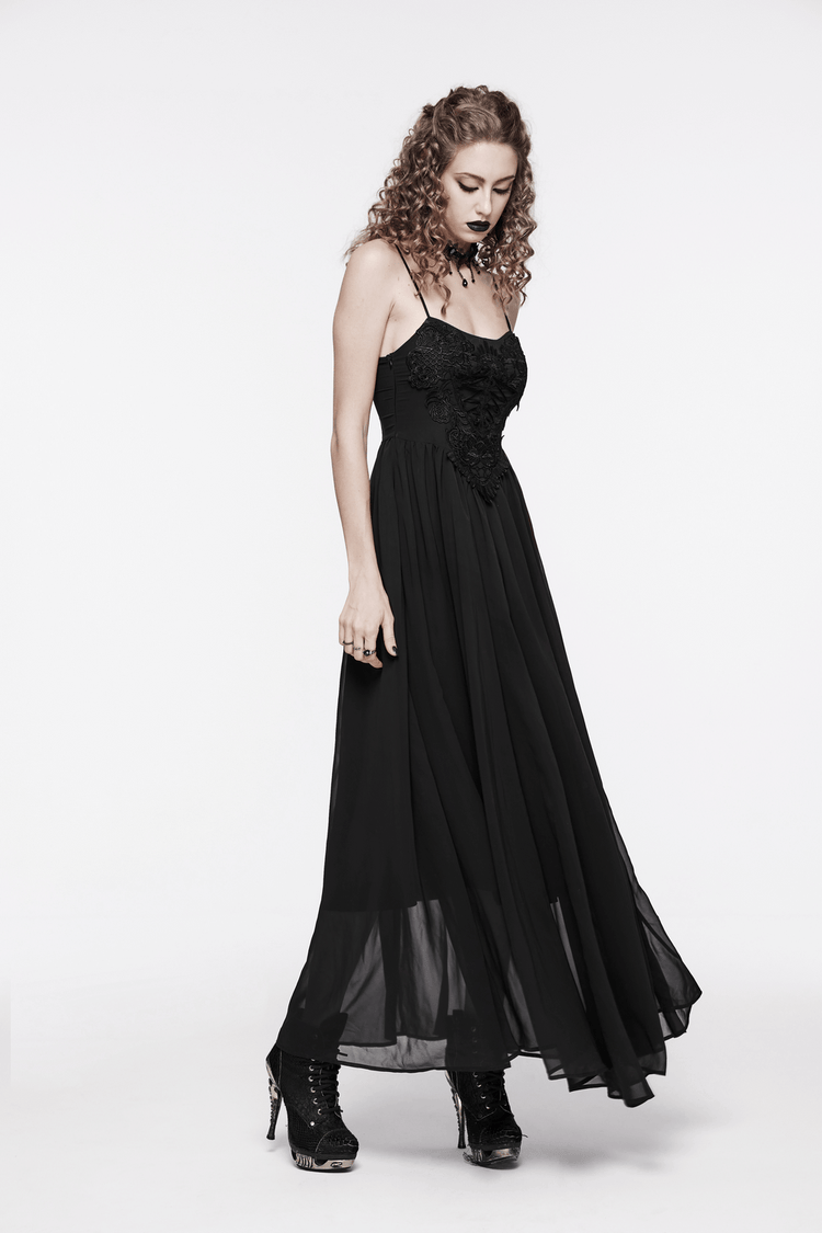 Stunning Women's Black Long Dress with Adjustable Straps - image 15