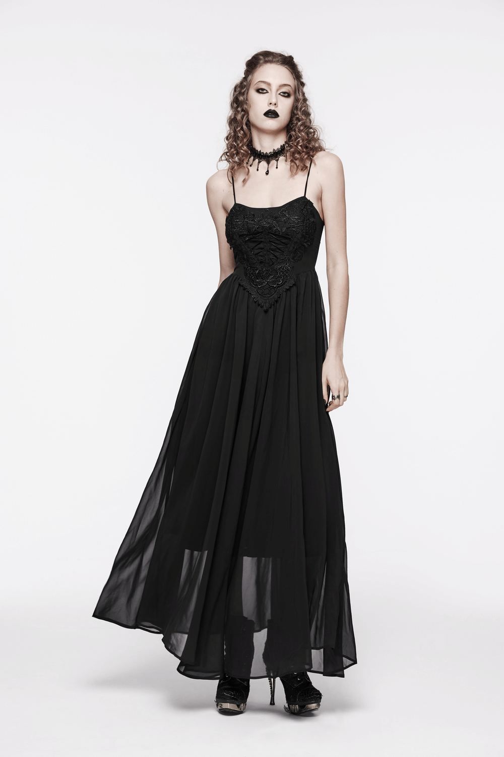 Stunning Women's Black Long Dress with Adjustable Straps - image 13
