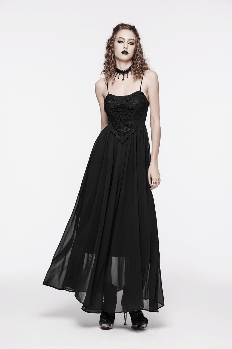 Stunning Women's Black Long Dress with Adjustable Straps - image 13