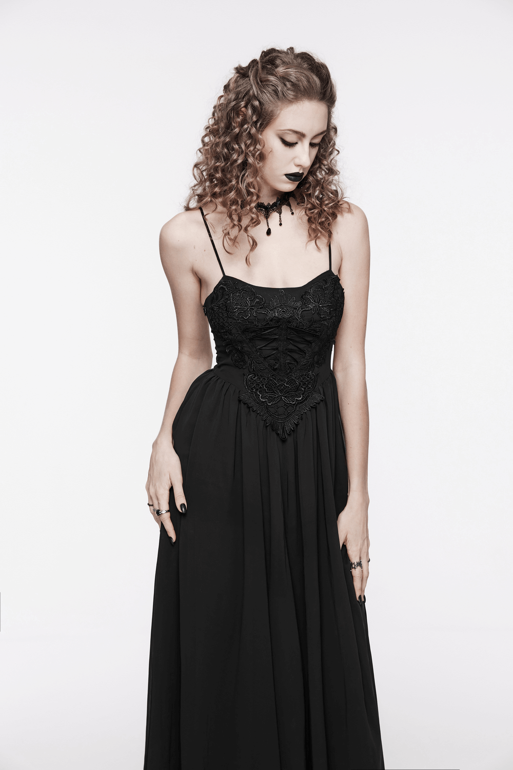 Stunning Women's Black Long Dress with Adjustable Straps - image 12