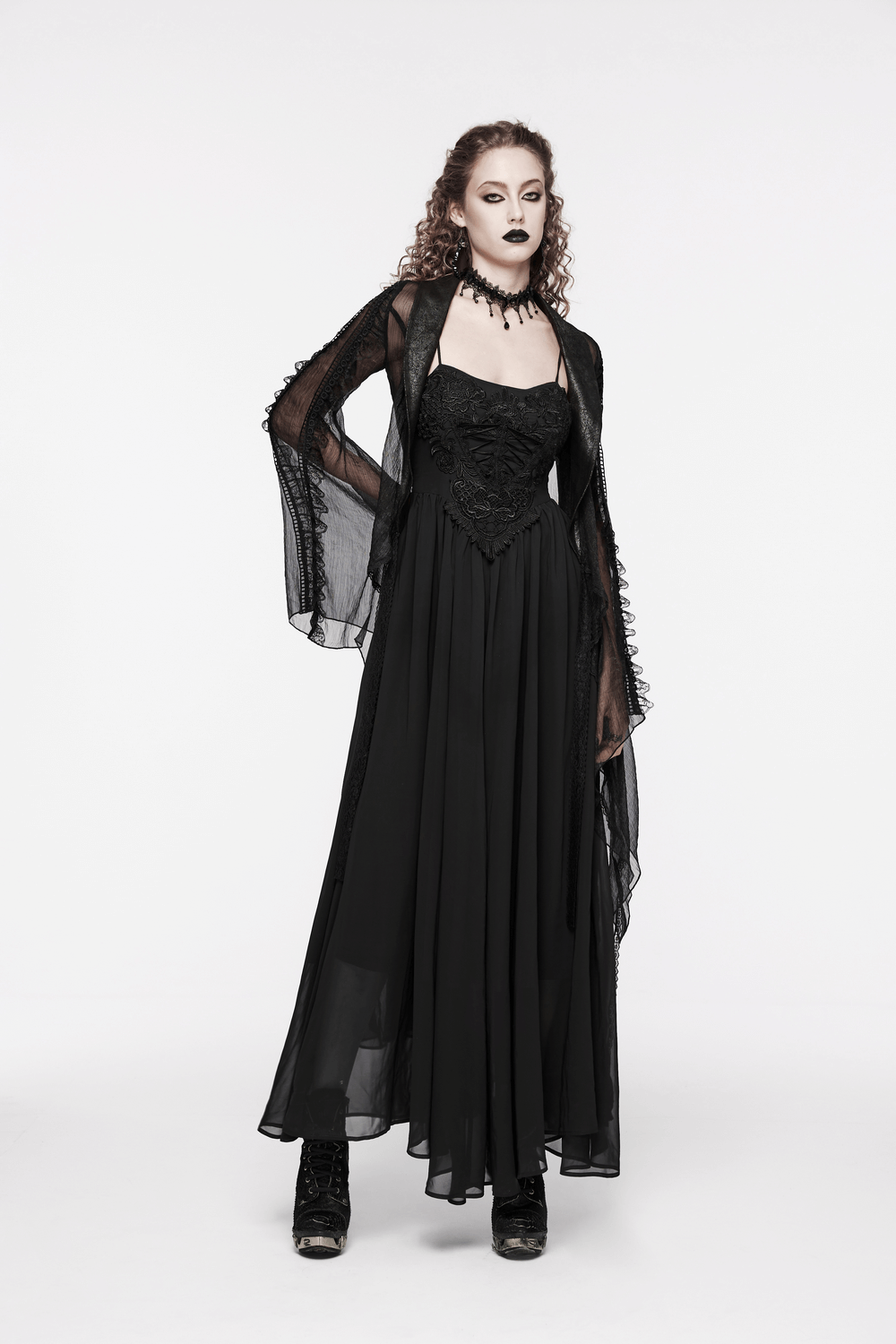 Stunning Women's Black Long Dress with Adjustable Straps - image 16
