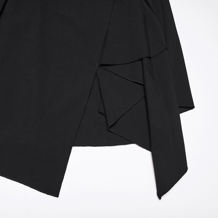 Stylish Black Gothic Asymmetrical Punk Shirt-Dress - image 8