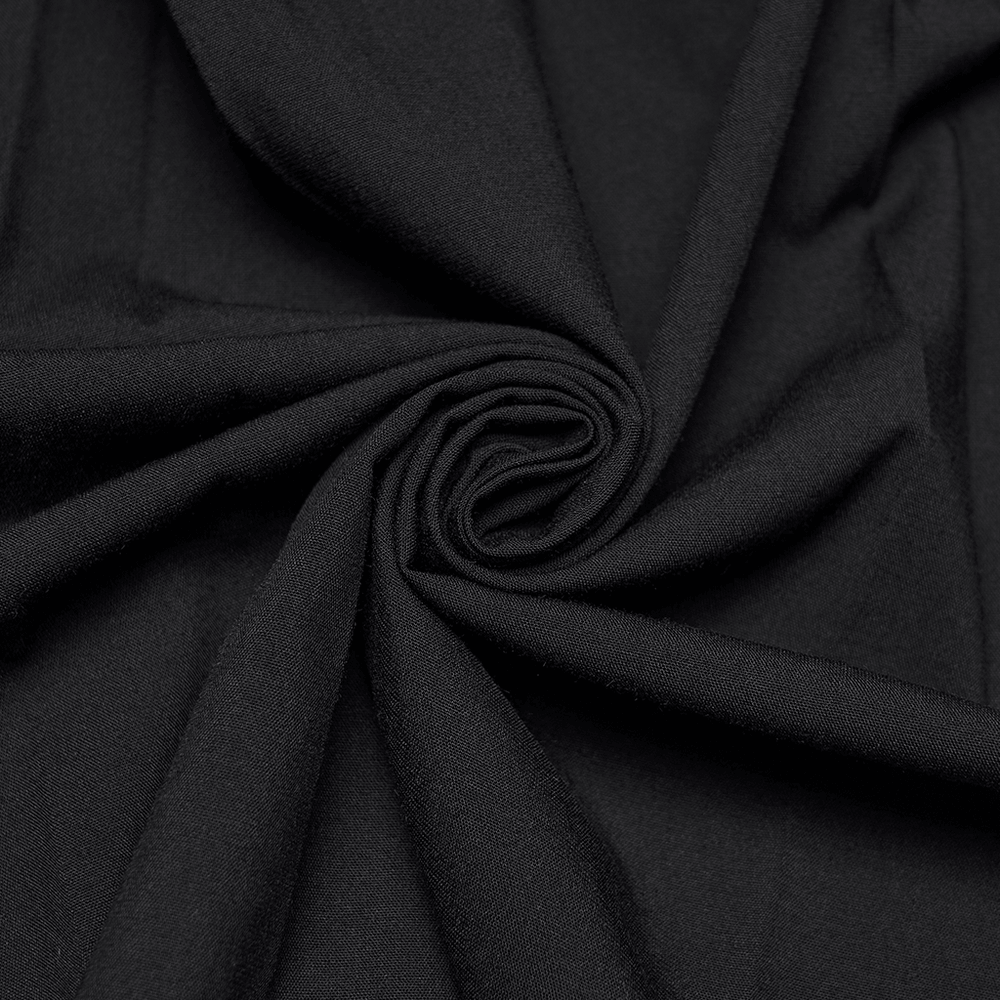 Stylish Black Gothic Asymmetrical Punk Shirt-Dress - image 10