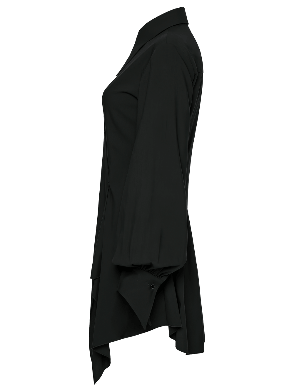 Stylish Black Gothic Asymmetrical Punk Shirt-Dress - image 5