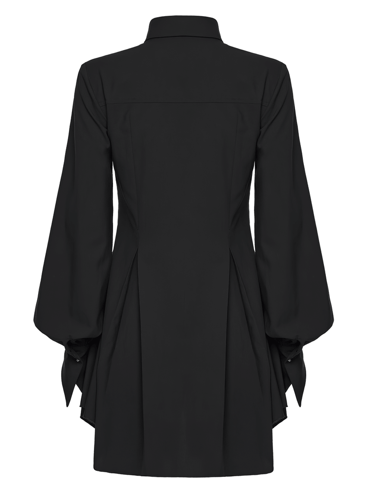 Stylish Black Gothic Asymmetrical Punk Shirt-Dress - image 6