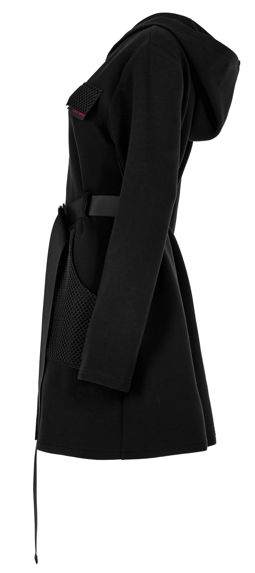 Stylish Black Hooded Zip-Front Tactical Dress - image 5