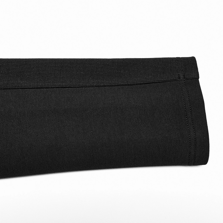 Stylish Black Hooded Zip-Front Tactical Dress - image 7