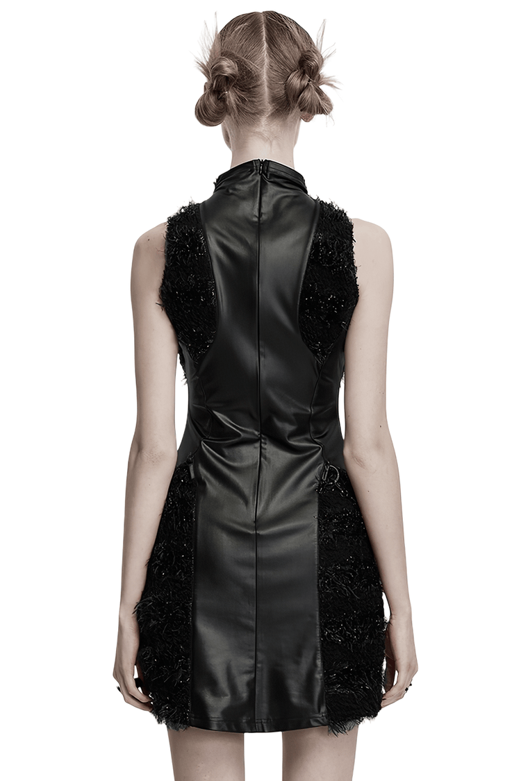 Stylish Gothic Black Mini Dress with Moon Embroidery - image 2
