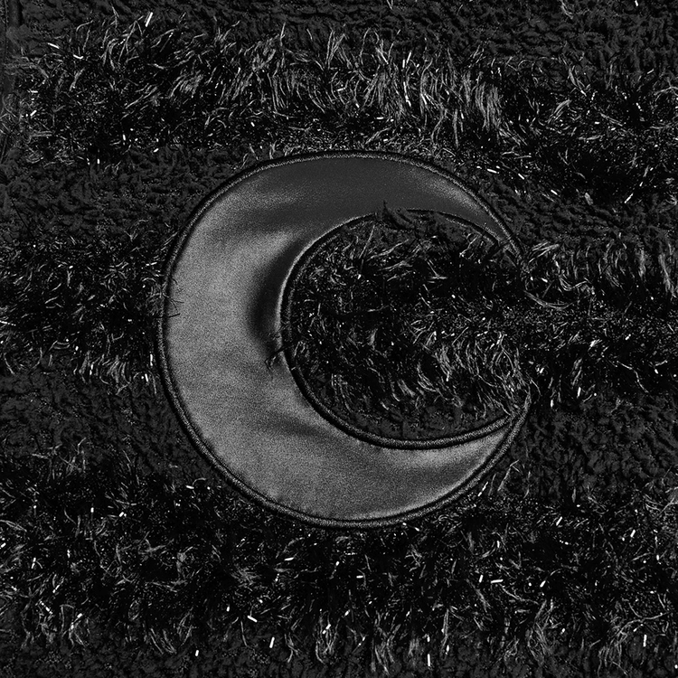 Stylish Gothic Black Mini Dress with Moon Embroidery - image 7