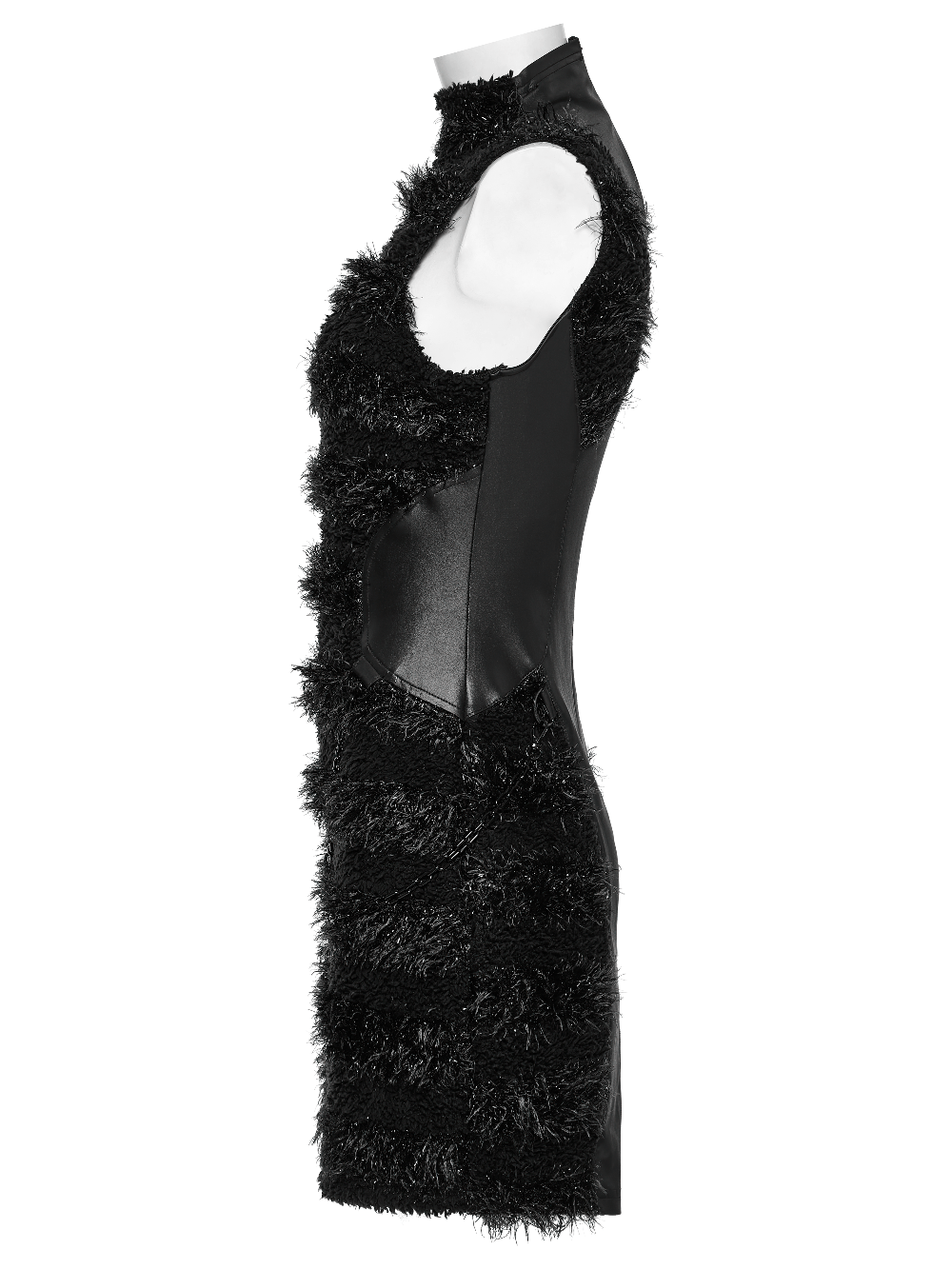 Stylish Gothic Black Mini Dress with Moon Embroidery - image 5