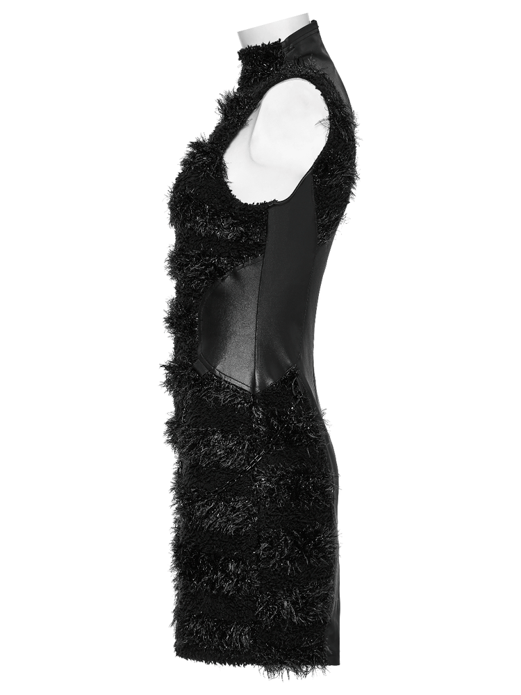 Stylish Gothic Black Mini Dress with Moon Embroidery - image 5