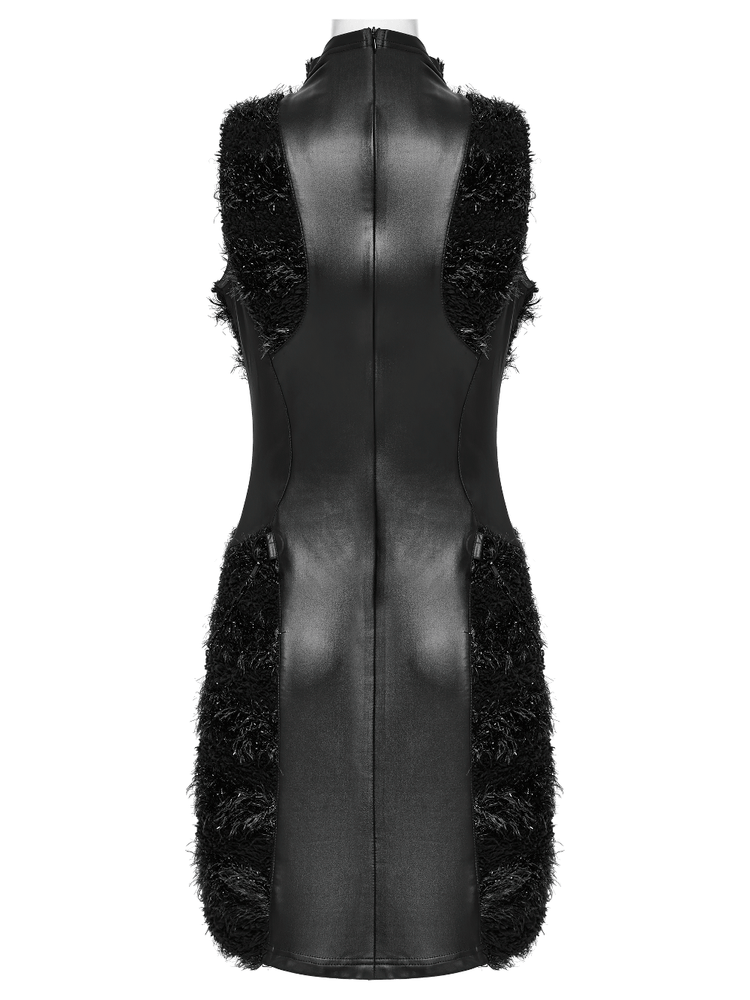 Stylish Gothic Black Mini Dress with Moon Embroidery - image 6