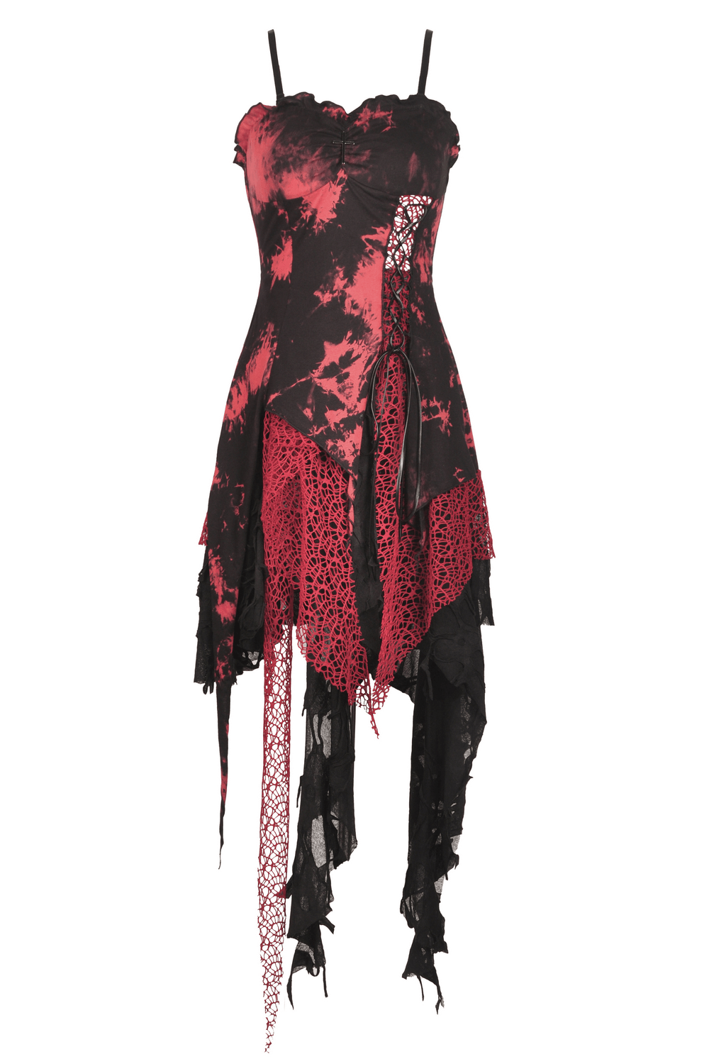 Stylish Punk Rock Dress with Irregular Net and Straps - image 4