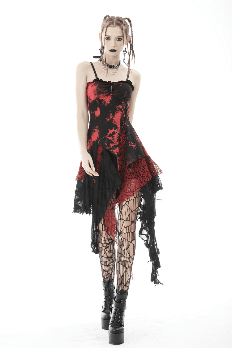 Stylish Punk Rock Dress with Irregular Net and Straps - image 13
