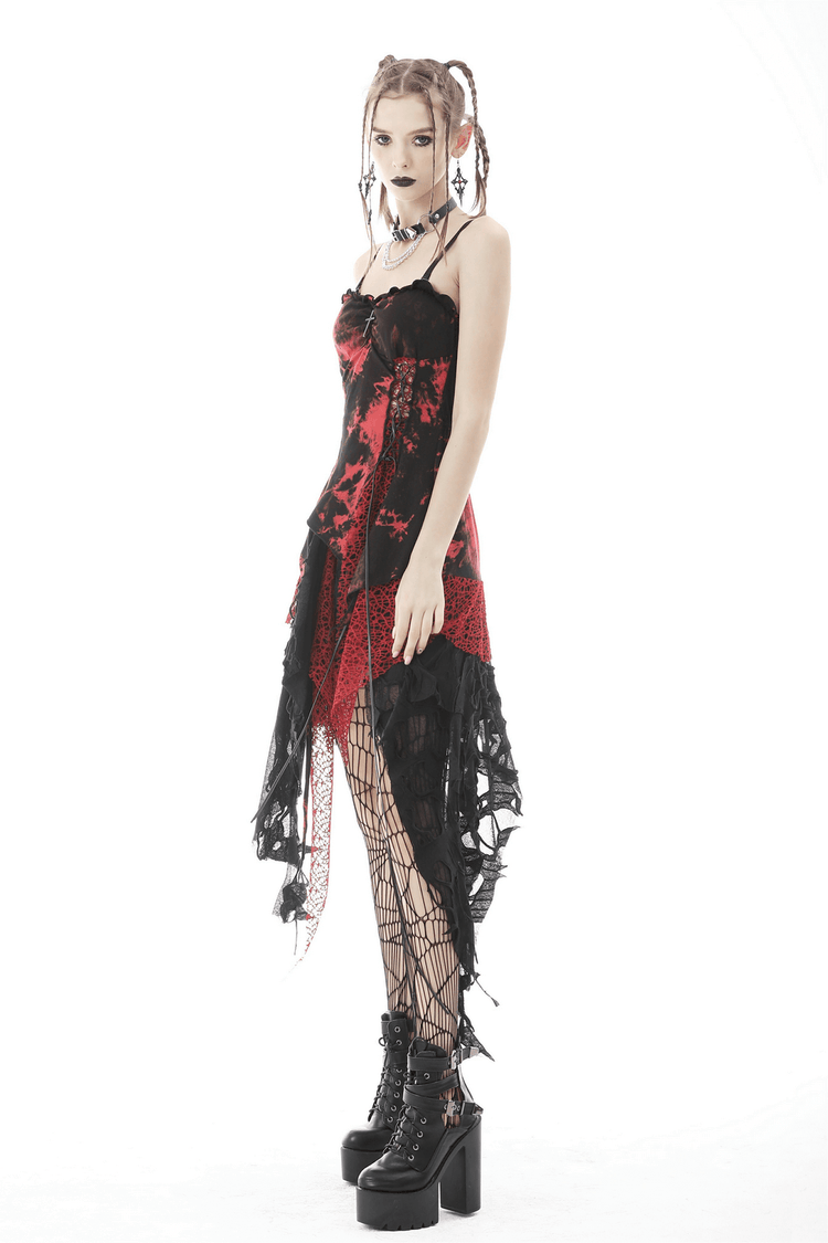 Stylish Punk Rock Dress with Irregular Net and Straps - image 15