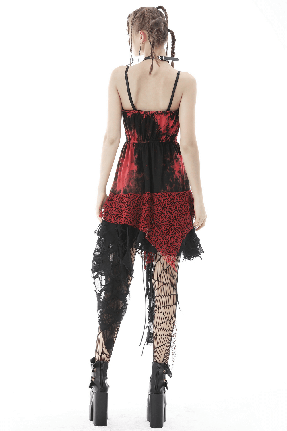 Stylish Punk Rock Dress with Irregular Net and Straps - image 2