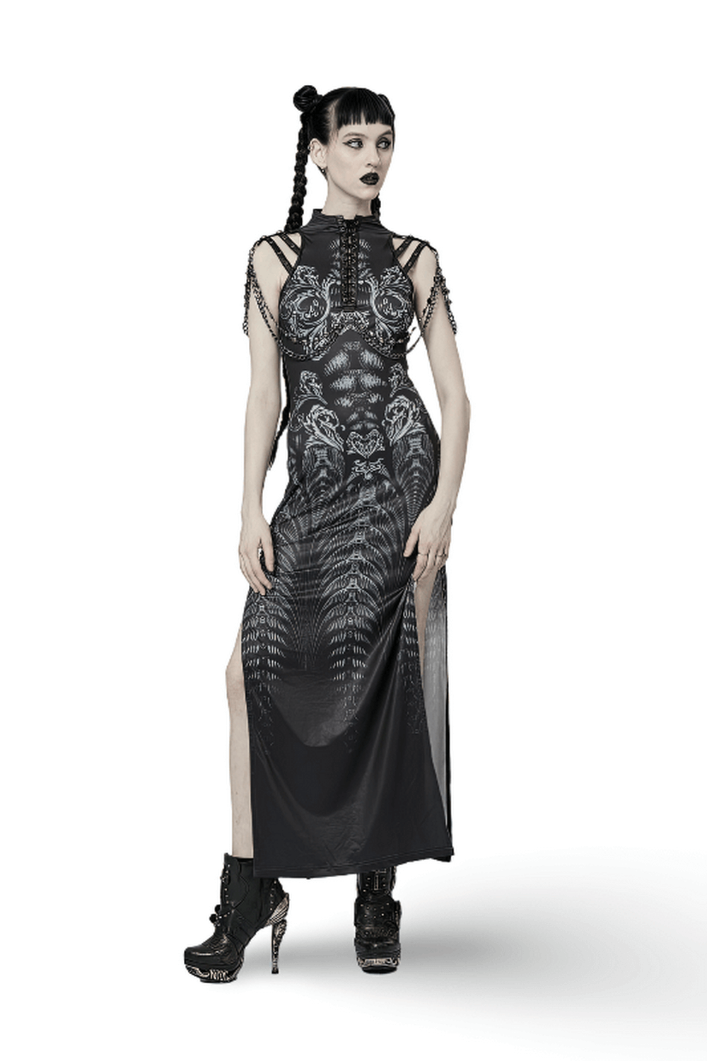 Stylish Women's Futuristic Sci-Fi Printed Dress - image 1