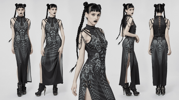 Stylish Women's Futuristic Sci-Fi Printed Dress - image 14