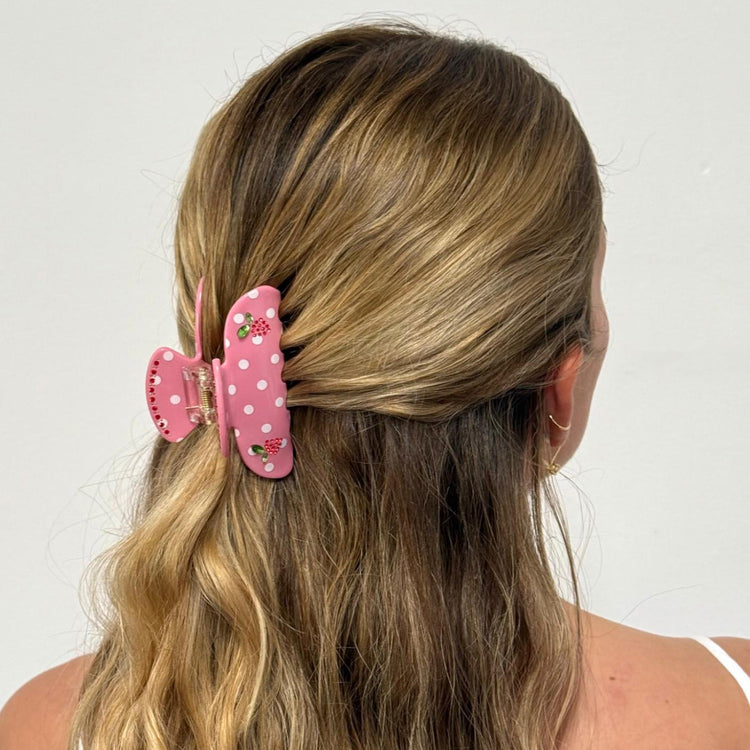 Sweetheart Clip in Lychee Berry Dot image 3