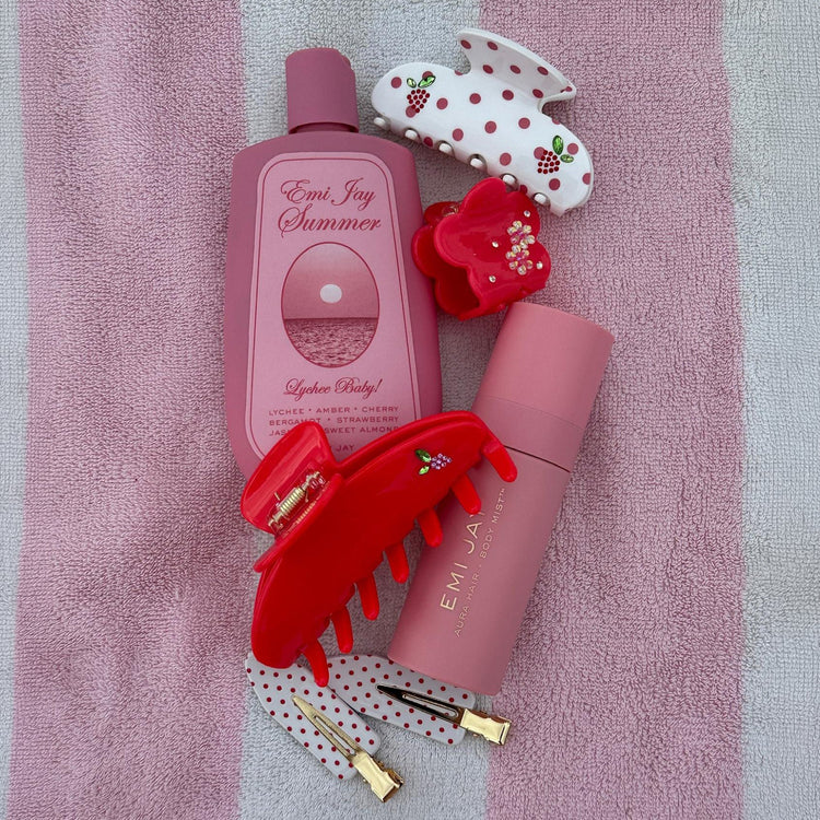 Sweetheart Clip in Coconut Berry Dot image 3