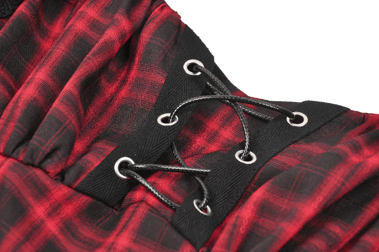 Tartan Gothic Dress with Buckle Sleeve Details - image 8