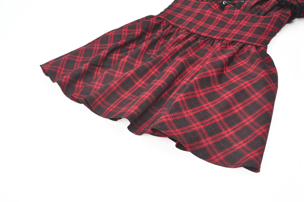 Tartan Gothic Dress with Buckle Sleeve Details - image 9
